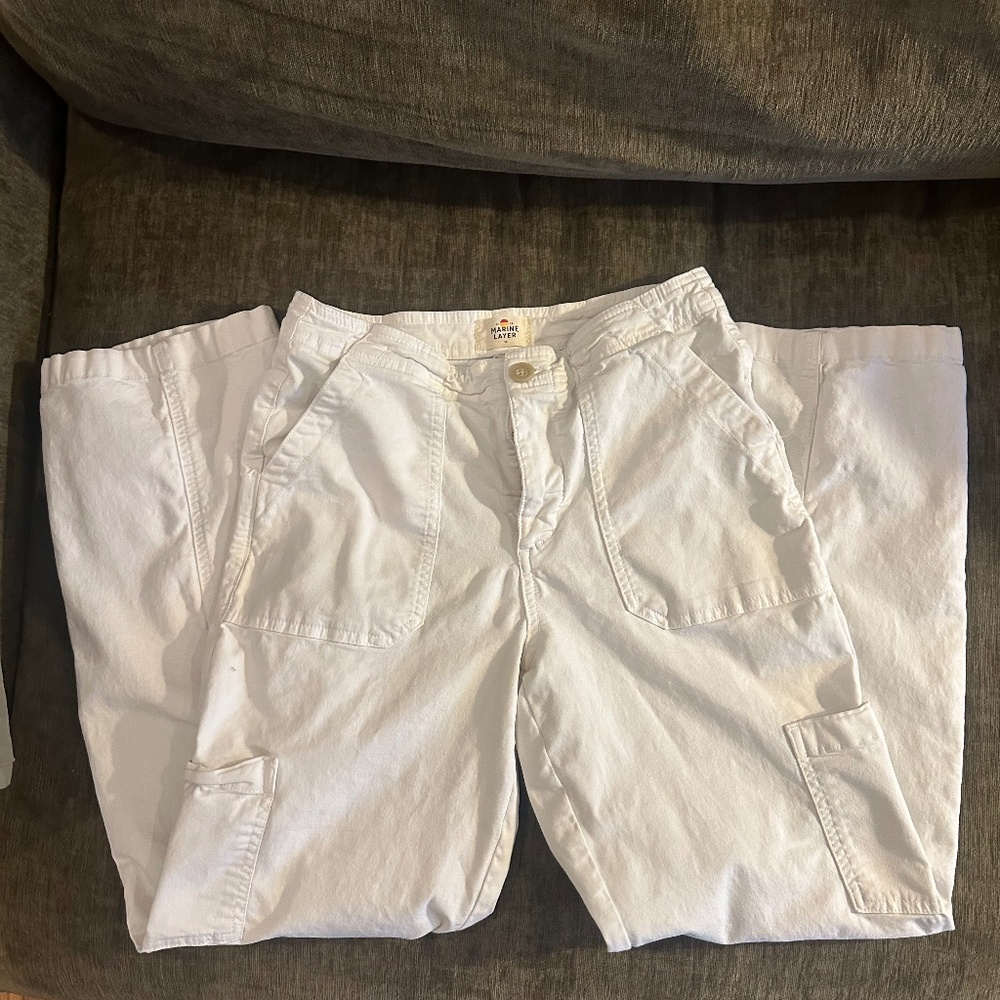 Marine Layer White Utility Carpenter Pants